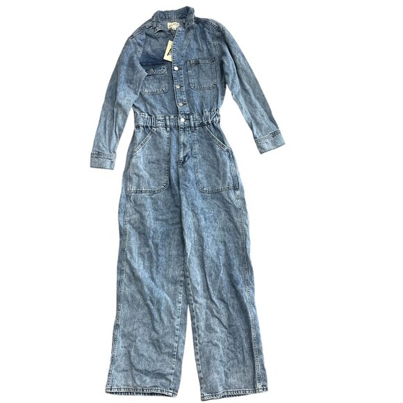 NEW Women's 4/R Long Sleeve Utility Baggy Denim Jumpsuit - Universal Thread k917 - Picture 5 of 10